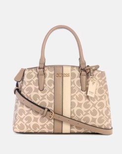 GUESS KYRIE LOGO SATCHEL COLOR: BEIGE