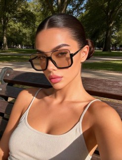 Oversized Women's Retro Fashion Glasses, Suitable For Summer Beach, Outdoor Activities And Travel