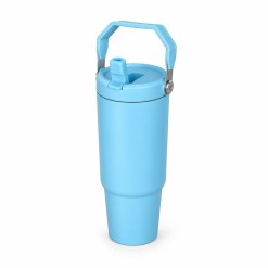 30oz SWING HANDLE LID SUBLIMATION TUMBLER op een studioachtergrond