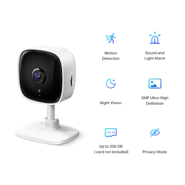 Officiële Tapo C110 productfoto vanuit een andere hoek
